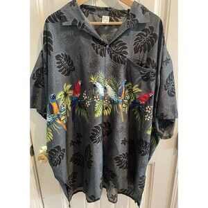 Hawaiian Button Shirt Tropical Birds Paradise Size 3XL Paradise